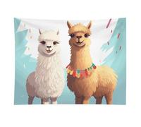HETVBNS Llama Alpaca Tapestry Wall Hanging - 30"x40" Aesthetic Tapestries Soft Polyester Wall Art Decor Large Tapestry for Bedroom Living Room Dorm Backdrop, Hanging Kit Included
