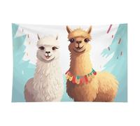 HETVBNS Llama Alpaca Tapestry Wall Hanging - 40"x60" Aesthetic Tapestries Soft Polyester Wall Art Decor Large Tapestry for Bedroom Living Room Dorm Backdrop, Hanging Kit Included