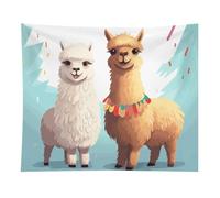 HETVBNS Llama Alpaca Tapestry Wall Hanging - 50"x60" Aesthetic Tapestries Soft Polyester Wall Art Decor Large Tapestry for Bedroom Living Room Dorm Backdrop, Hanging Kit Included