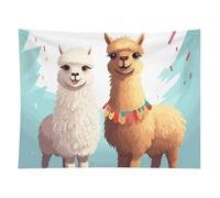 HETVBNS Llama Alpaca Tapestry Wall Hanging - 60"x80" Aesthetic Tapestries Soft Polyester Wall Art Decor Large Tapestry for Bedroom Living Room Dorm Backdrop, Hanging Kit Included