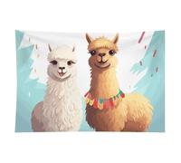 HETVBNS Llama Alpaca Tapestry Wall Hanging - 60"x90" Aesthetic Tapestries Soft Polyester Wall Art Decor Large Tapestry for Bedroom Living Room Dorm Backdrop, Hanging Kit Included