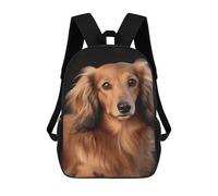 HETVBNS Long Haired Dachshund Backpack for Women Men, Durable 600D Polyester Bookbag with Large Capacity, Lightweight 17 Inch Laptop Backpack Minimalism Casual Daypack for Work, Travel