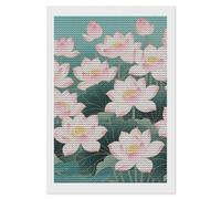 HETVBNS Lotus Diamond Painting Kits for Adults, Full Round Drill DIY Diamond Art for Beginners, 5D Gem Art and Crafts for Home Wall Decor 8"x12"