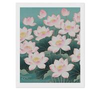 HETVBNS Lotus Diamond Painting Kits for Adults, Full Round Drill DIY Diamond Art for Beginners, 5D Gem Art and Crafts for Home Wall Decor 16"x20"