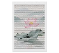 HETVBNS Lotus Diamond Painting Kits for Adults, Full Round Drill DIY Diamond Art for Beginners, 5D Gem Art and Crafts for Home Wall Decor 8"x12"