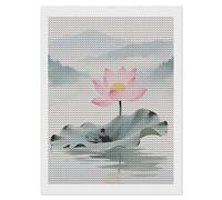 HETVBNS Lotus Diamond Painting Kits for Adults, Full Round Drill DIY Diamond Art for Beginners, 5D Gem Art and Crafts for Home Wall Decor 12"x16"