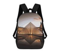 HETVBNS Louvre Museum in Paris Backpack for Women Men, Durable 600D Polyester Bookbag with Large Capacity, Lightweight 17 Inch Laptop Backpack Minimalism Casual Daypack for Work, Travel
