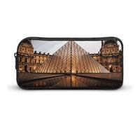 HETVBNS Louvre Museum in Paris Pencil Case Large Capacity, Durable Pencil Pouch Portable Small Cosmetic Bag with Metal Zipper, Simple Makeup Pouch Aesthetic Toiletry Bag for Travel Office