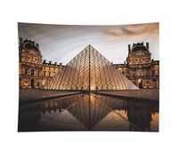 HETVBNS Louvre Museum in Paris Tapestry Wall Hanging - 30"x40" Aesthetic Tapestries Soft Polyester Wall Art Decor Large Tapestry for Bedroom Living Room Dorm Backdrop, Hanging Kit Included
