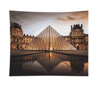 HETVBNS Louvre Museum in Paris Tapestry Wall Hanging - 50"x60" Aesthetic Tapestries Soft Polyester Wall Art Decor Large Tapestry for Bedroom Living Room Dorm Backdrop, Hanging Kit Included