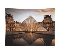 HETVBNS Louvre Museum in Paris Tapestry Wall Hanging - 60"x80" Aesthetic Tapestries Soft Polyester Wall Art Decor Large Tapestry for Bedroom Living Room Dorm Backdrop, Hanging Kit Included