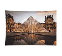 HETVBNS Louvre Museum in Paris Tapestry Wall Hanging - 60"x90" Aesthetic Tapestries Soft Polyester Wall Art Decor Large Tapestry for Bedroom Living Room Dorm Backdrop, Hanging Kit Included