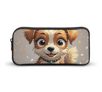 HETVBNS Lovely Dog Pencil Case Large Capacity Zipper Pouch, Durable Pencil Box Organizer, Portable Small Cosmetic Bag for Office, Travel