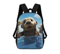 HETVBNS Lovely Sea Otter Print Backpack for Women Men, Durable 600D Polyester Bookbag with Large Capacity, Lightweight 17 Inch Laptop Backpack Minimalism Casual Daypack for Work, Travel