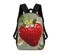 HETVBNS Lovely Strawberry Backpack for Women Men, Durable 600D Polyester Bookbag with Large Capacity, Lightweight 17 Inch Laptop Backpack Minimalism Casual Daypack for Work, Travel