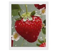 HETVBNS Lovely Strawberry Diamond Painting Kits for Adults, Full Round Drill DIY Diamond Art for Beginners, 5D Gem Art and Crafts for Home Wall Decor 16"x20"