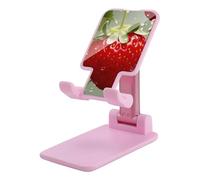 HETVBNS Lovely Strawberry Phone Stand for Desk - Adjustable & Foldable Tablet Stand Portable Cell Phone Stand Holder Compatible with 4-13" Smartphones, Tablets