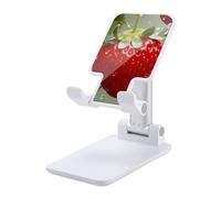 HETVBNS Lovely Strawberry Phone Stand for Desk - Adjustable & Foldable Tablet Stand Portable Cell Phone Stand Holder Compatible with 4-13" Smartphones, Tablets
