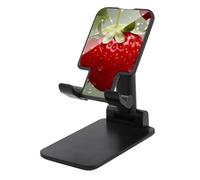 HETVBNS Lovely Strawberry Phone Stand for Desk - Adjustable & Foldable Tablet Stand Portable Cell Phone Stand Holder Compatible with 4-13" Smartphones, Tablets