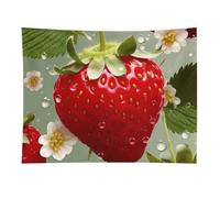 HETVBNS Lovely Strawberry Tapestry Wall Hanging - 30"x40" Aesthetic Tapestries Soft Polyester Wall Art Decor Large Tapestry for Bedroom Living Room Dorm Backdrop, Hanging Kit Included