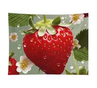 HETVBNS Lovely Strawberry Tapestry Wall Hanging - 60"x80" Aesthetic Tapestries Soft Polyester Wall Art Decor Large Tapestry for Bedroom Living Room Dorm Backdrop, Hanging Kit Included