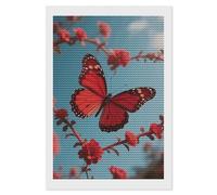 HETVBNS Lover's Red Butterfly Diamond Painting Kits for Adults, Full Round Drill DIY Diamond Art for Beginners, 5D Gem Art and Crafts for Home Wall Decor 8"x12"
