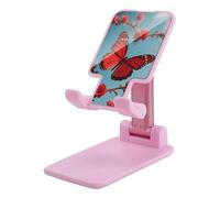 HETVBNS Lover's Red Butterfly Phone Stand for Desk - Adjustable & Foldable Tablet Stand Portable Cell Phone Stand Holder Compatible with 4-13" Smartphones, Tablets