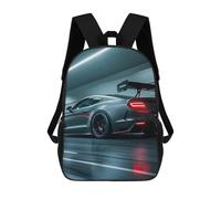 HETVBNS Luxury Sports Car Backpack for Women Men, Durable 600D Polyester Bookbag with Large Capacity, Lightweight 17 Inch Laptop Backpack Minimalism Casual Daypack for Work, Travel