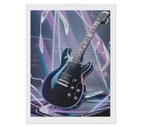 HETVBNS Magic Electric Guitar Music Diamond Painting Kits for Adults, Full Round Drill DIY Diamond Art for Beginners, 5D Gem Art and Crafts for Home Wall Decor 12"x16"