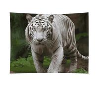 HETVBNS Majestic White Bengal Tiger Tapestry Wall Hanging - 30"x40" Aesthetic Tapestries Soft Polyester Wall Art Decor Large Tapestry for Bedroom Living Room Dorm Backdrop, Hanging Kit Included