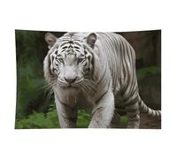 HETVBNS Majestic White Bengal Tiger Tapestry Wall Hanging - 40"x60" Aesthetic Tapestries Soft Polyester Wall Art Decor Large Tapestry for Bedroom Living Room Dorm Backdrop, Hanging Kit Included
