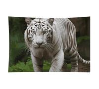 HETVBNS Majestic White Bengal Tiger Tapestry Wall Hanging - 60"x90" Aesthetic Tapestries Soft Polyester Wall Art Decor Large Tapestry for Bedroom Living Room Dorm Backdrop, Hanging Kit Included