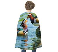 HETVBNS Mandarin Ducks Playing in The Water Halloween Cape Reversible Cosplay Costume Party Cloak for Masquerade, Christmas, Role Play