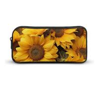 HETVBNS Many Sunflowers Pencil Case Large Capacity Zipper Pouch, Durable Pencil Box Organizer, Portable Small Cosmetic Bag for Office, Travel