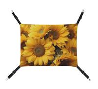HETVBNS Many Sunflowers Pet Hammock for Cats & Dogs, Soft Breathable Canvas Hanging Hammock with Adjustable Straps, Comfortable & Durable Hanging Bed for Small to Medium Pets