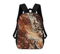 HETVBNS Marble Mixed Brown Backpack for Women Men, Durable 600D Polyester Bookbag with Large Capacity, Lightweight 17 Inch Laptop Backpack Minimalism Casual Daypack for Work, Travel