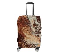 HETVBNS Marble Mixed Brown Luggage Cover, Elastic Luggage Protector Fits 19-32in Suitcases, Washable & Anti-Scratch Suitcase Cover for Men Women, style, L, Classic