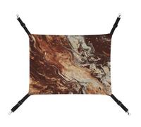 HETVBNS Marble Mixed Brown Pet Hammock for Cats & Dogs, Soft Breathable Canvas Hanging Hammock with Adjustable Straps, Comfortable & Durable Hanging Bed for Small to Medium Pets