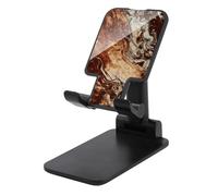 HETVBNS Marble Mixed Brown Phone Stand for Desk - Adjustable & Foldable Tablet Stand Portable Cell Phone Stand Holder Compatible with 4-13" Smartphones, Tablets