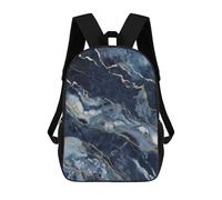 HETVBNS Marble Navy Blue Mixed Backpack for Women Men, Durable 600D Polyester Bookbag with Large Capacity, Lightweight 17 Inch Laptop Backpack Minimalism Casual Daypack for Work, Travel