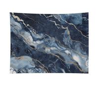 HETVBNS Marble Navy Blue Mixed Tapestry Wall Hanging - 30"x40" Aesthetic Tapestries Soft Polyester Wall Art Decor Large Tapestry for Bedroom Living Room Dorm Backdrop, Hanging Kit Included