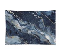 HETVBNS Marble Navy Blue Mixed Tapestry Wall Hanging - 60"x90" Aesthetic Tapestries Soft Polyester Wall Art Decor Large Tapestry for Bedroom Living Room Dorm Backdrop, Hanging Kit Included
