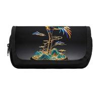 HETVBNS Mechanical Crane Pencil Case Extra Large, Double Layer Pencil Pouch with Zipper, Portable Cosmetic Bags for Travel, Office Stationery Organizer for Women Men