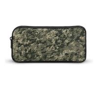HETVBNS Military Woods Camouflage Pencil Case Large Capacity, Durable Pencil Pouch Portable Small Cosmetic Bag with Metal Zipper, Simple Makeup Pouch Aesthetic Toiletry Bag for Travel Office