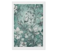 HETVBNS Mint Green Floral Diamond Painting Kits for Adults, Full Round Drill DIY Diamond Art for Beginners, 5D Gem Art and Crafts for Home Wall Decor 8"x12"