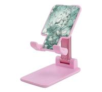 HETVBNS Mint Green Floral Phone Stand for Desk - Adjustable & Foldable Tablet Stand Portable Cell Phone Stand Holder Compatible with 4-13" Smartphones, Tablets