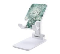 HETVBNS Mint Green Floral Phone Stand for Desk - Adjustable & Foldable Tablet Stand Portable Cell Phone Stand Holder Compatible with 4-13" Smartphones, Tablets