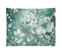 HETVBNS Mint Green Floral Tapestry Wall Hanging - 30"x40" Aesthetic Tapestries Soft Polyester Wall Art Decor Large Tapestry for Bedroom Living Room Dorm Backdrop, Hanging Kit Included