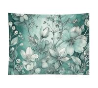 HETVBNS Mint Green Floral Tapestry Wall Hanging - 60"x80" Aesthetic Tapestries Soft Polyester Wall Art Decor Large Tapestry for Bedroom Living Room Dorm Backdrop, Hanging Kit Included