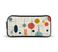 HETVBNS Modern Mid Century Pencil Case Large Capacity, Durable Pencil Pouch Portable Small Cosmetic Bag with Metal Zipper, Simple Makeup Pouch Aesthetic Toiletry Bag for Travel Office